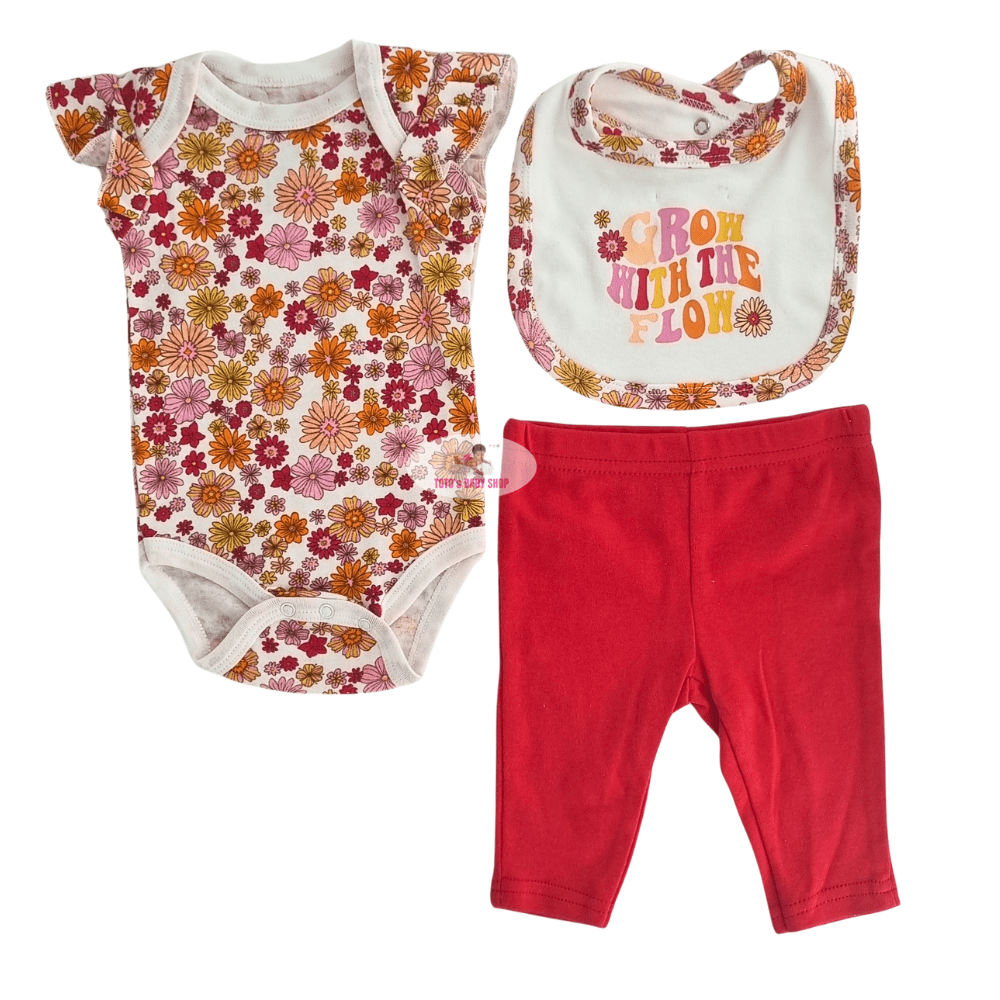 10_54_00 Girl 3 Pc Set (Body Suit+Pant+Bib) 2301 - Image 1