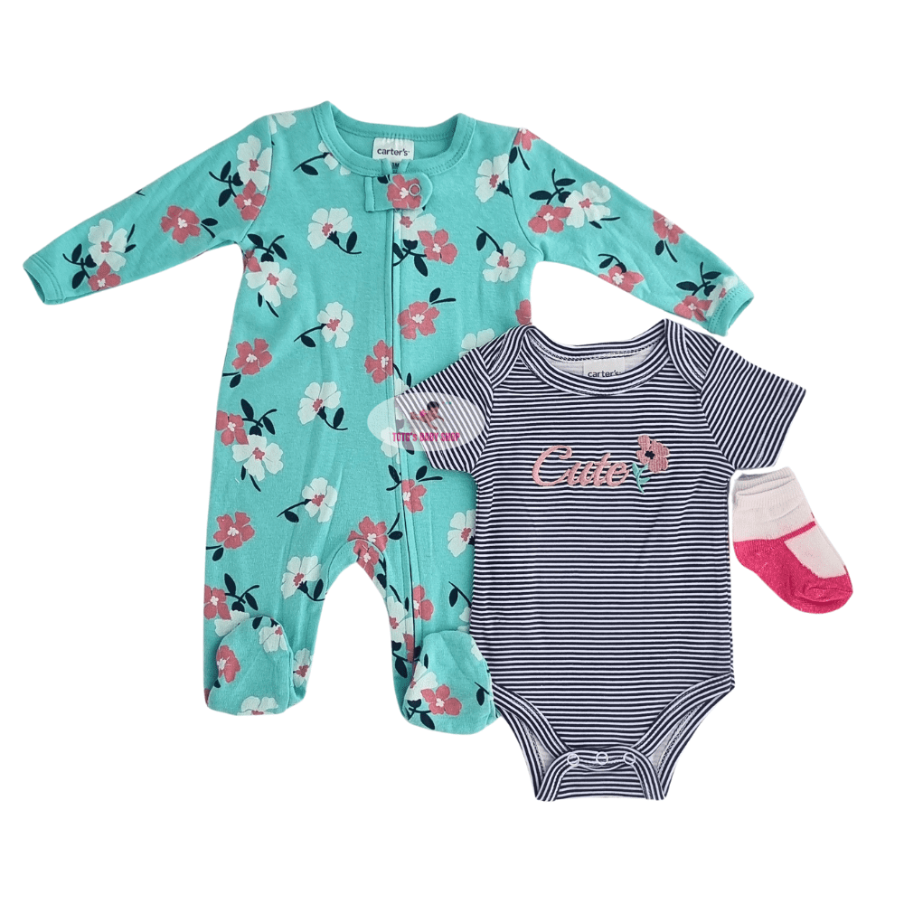 12_28_24-6 Girl Set (romper+body suit+socks) 2901 - Image 1