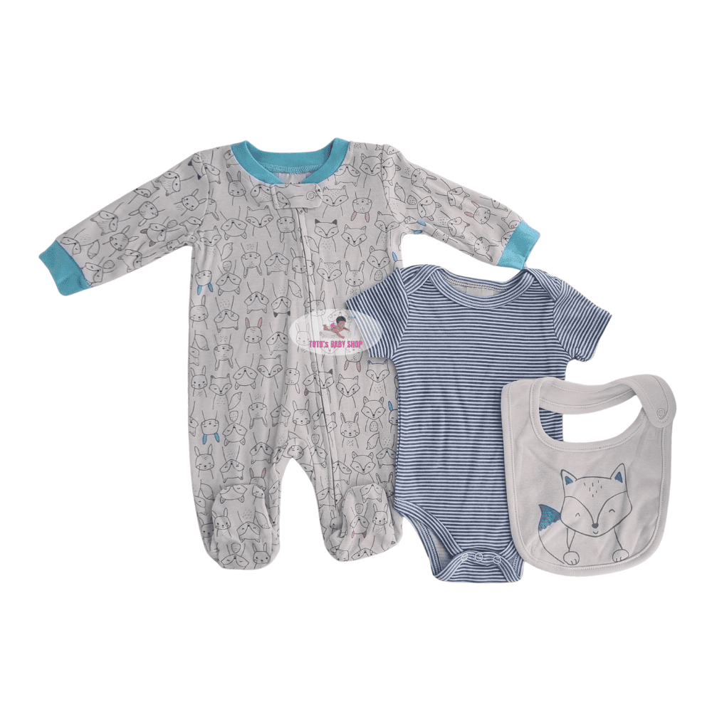 12_51_00-4 Boy Set (romper+body suit+bib) 2905 - Image 1